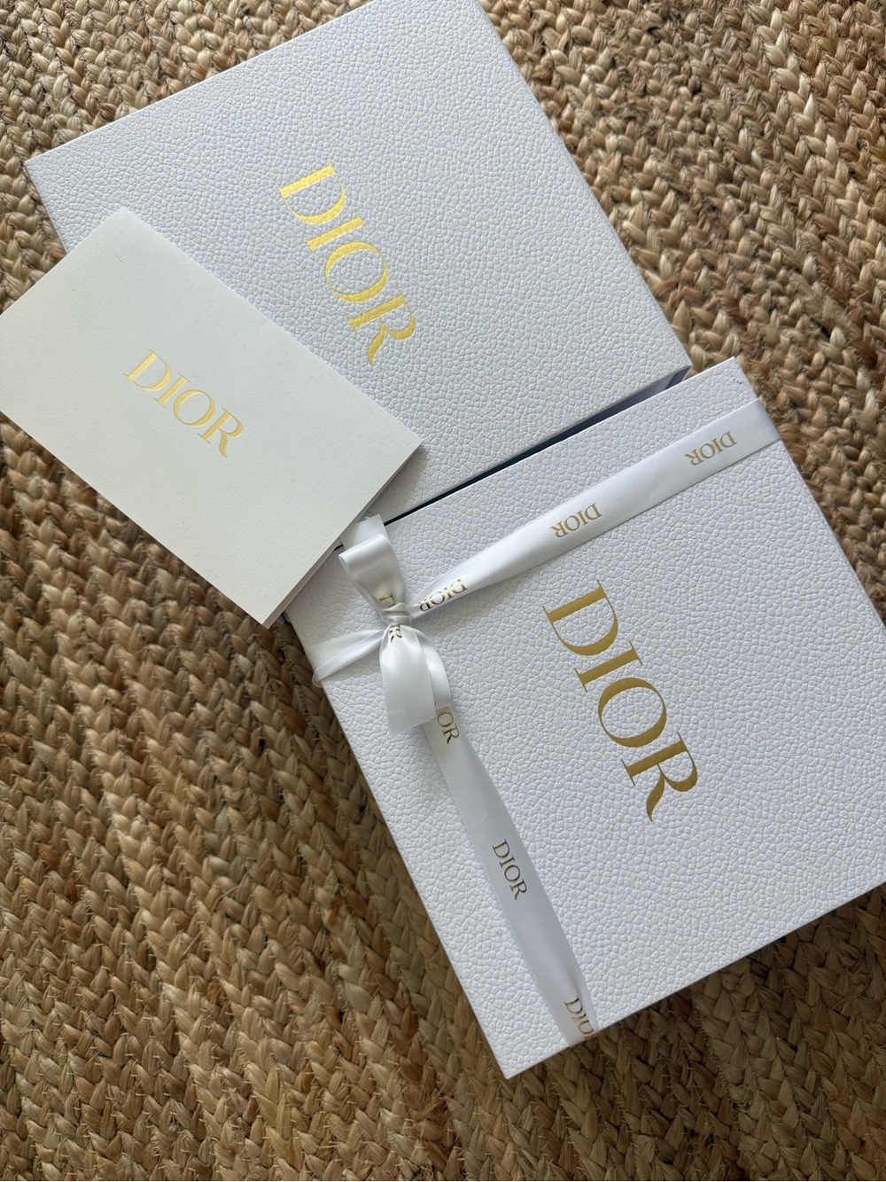 Authentic Dior two White and Gold Branded Gift boxes